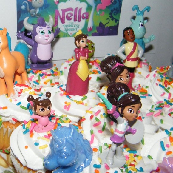Nella the Princess Knight Cake Toppers Set of 14 with Figures, Rings, 3 Dragons - Picture 4 of 7